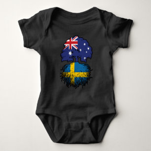 Sweden Swedish Australian Australia Tree Roots Baby Bodysuit