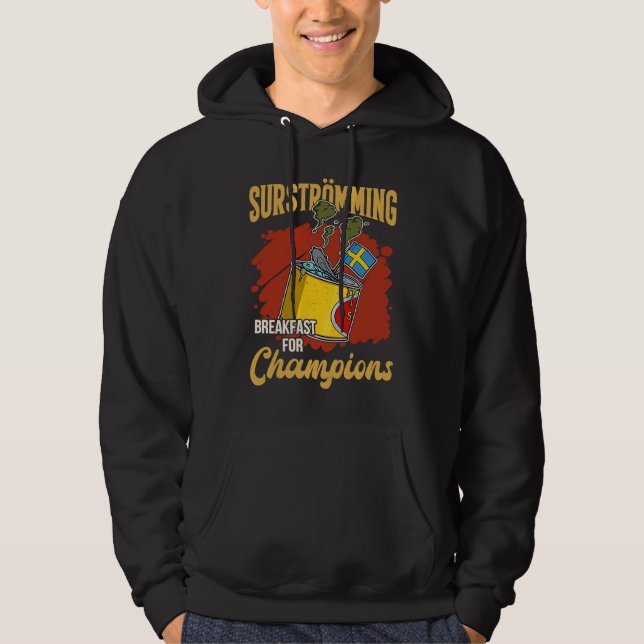 Sweden Swedish fish specialty Surstromming puke fi Hoodie (Front)