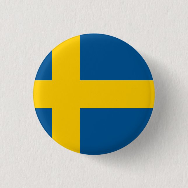 Sweden (Swedish) Flag 3 Cm Round Badge (Front)