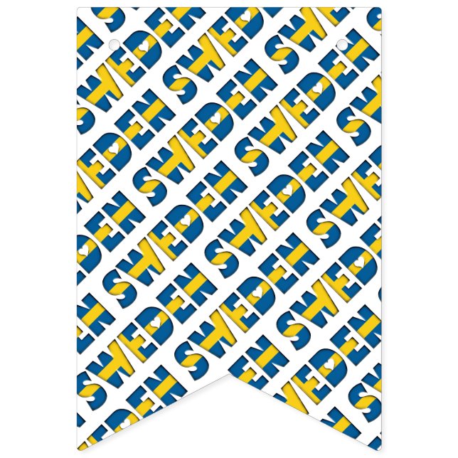 Sweden Swedish Flag Colours Typography Pattern (First Flag)