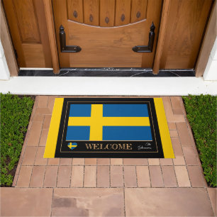 Sweden & Swedish Flag house mats/sports Welcome Doormat