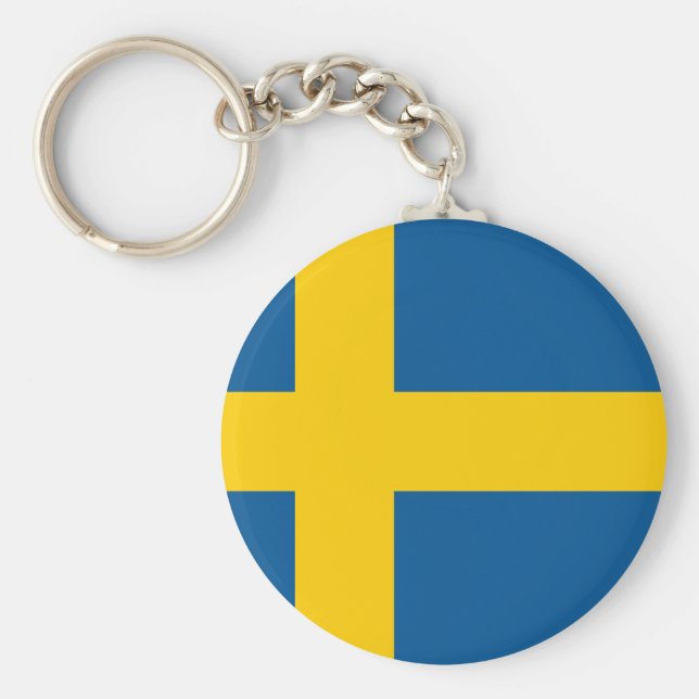 Sweden (Swedish) Flag Key Ring (Front)