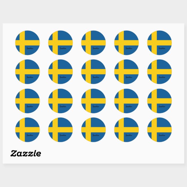Sweden & Swedish flag patriots, holiday / sports Classic Round Sticker (Sheet)