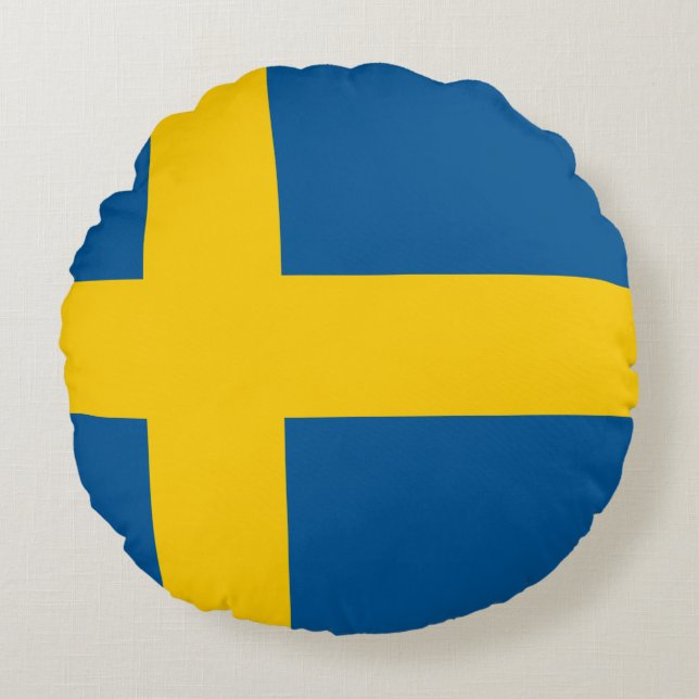 Sweden (Swedish) Flag Round Cushion (Front)