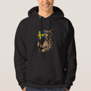 Sweden Swedish Flag Swedish Pride Cute Leopard Sve Hoodie