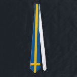 Sweden - Swedish Flag Tie<br><div class="desc">Swedish flag in blue and yellow. The Swedish national flag is a Nordic cross flag with ablue background and yellow cross. It was adopted in 1906, and has a 5:8 ratio. Note that any distortion in the preview image is caused by compression artefacts, and won't be printed. You can personalise...</div>