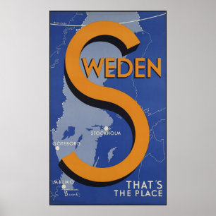 Sweden That's The Place Poster