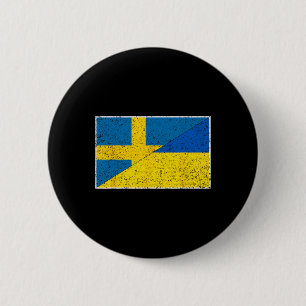 Sweden Ukraine Flag Swedish Ukrainian Nationality  6 Cm Round Badge