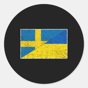 Sweden Ukraine Flag Swedish Ukrainian Nationality  Classic Round Sticker