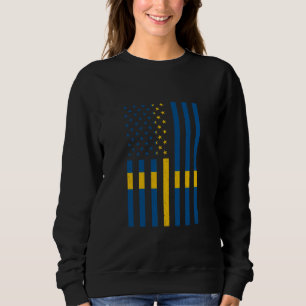 Sweden USA America Sverige Swedish Roots Swedish P Sweatshirt