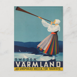 Sweden Varmland Vintage Travel Poster Postcard
