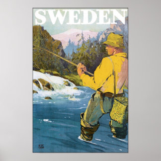 Sweden Vintage Travel Poster