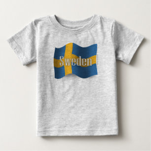 Sweden Waving Flag Baby T-Shirt