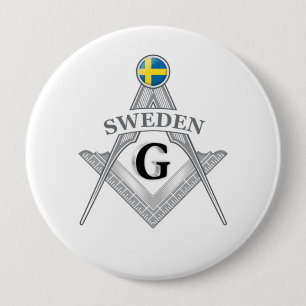 Swedenfreemasonry sign 10 cm round badge