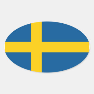 Sweden's Flag Oval Sticker
