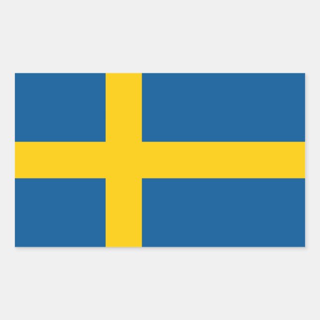 Sweden's Flag Rectangular Sticker (Front)
