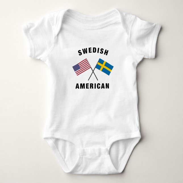 Swedish American Flag Baby Bodysuit (Front)