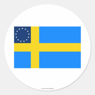 Swedish-American Flag Classic Round Sticker