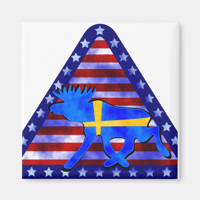 Swedish-American Moose Magnet (Front)