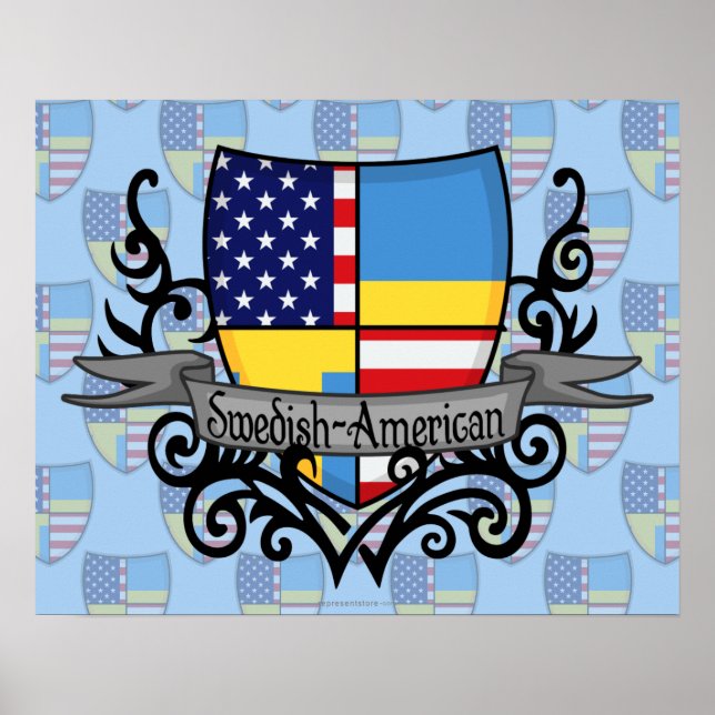 Swedish-American Shield Flag Poster (Front)