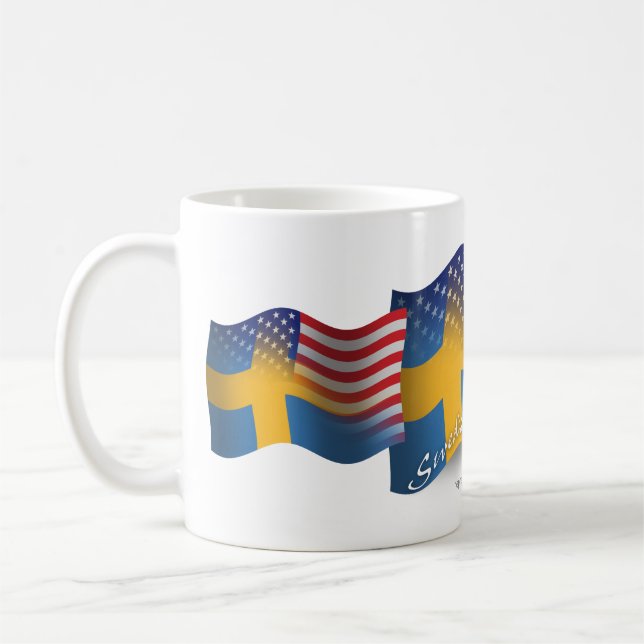 Swedish-American Waving Flag Coffee Mug (Left)