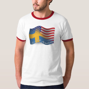 Swedish-American Waving Flag T-Shirt