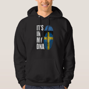 Swedish And Estonian Mix DNA Flag Heritage Premium Hoodie