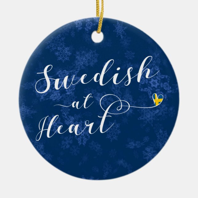 Swedish At Heart Holiday Decoration, Sweden Ceramic Tree Decoration (Front)