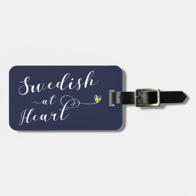 Swedish At Heart Luggage Tag Template, Sweden (Front Horizontal)