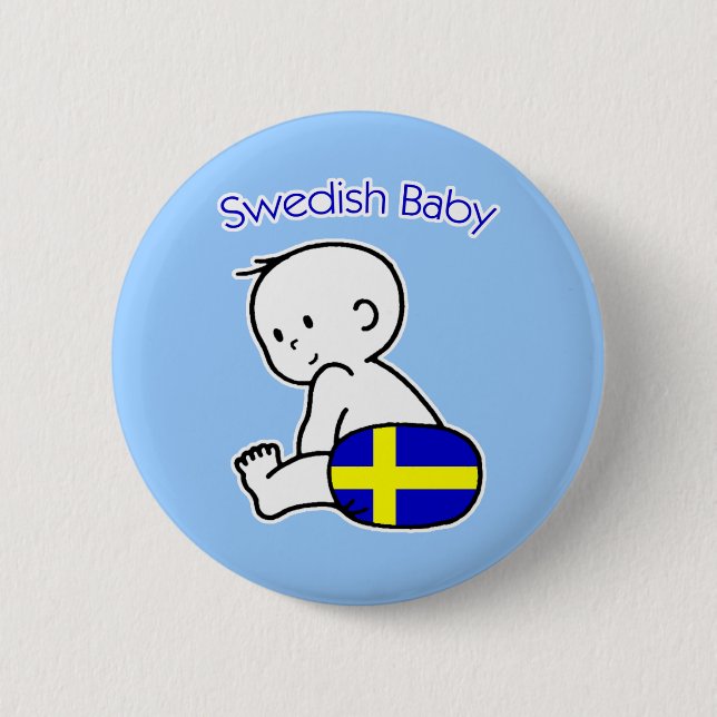Swedish Baby 6 Cm Round Badge (Front)