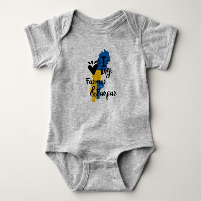 Swedish Baby Born Loves Farmor Farar Bodysuit (Front)