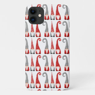 Swedish Christmas Gnomes Red White Gray Pattern Case-Mate iPhone Case