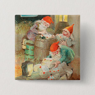 Swedish Christmas Santa (by Jenny Nyström) 15 Cm Square Badge