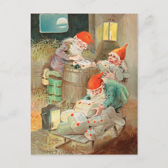 Swedish Christmas Santa (by Jenny Nyström) Postcard (Front)
