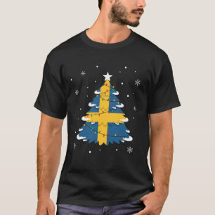 Swedish Christmas Tree Flag Festive Sweden Pride T-Shirt