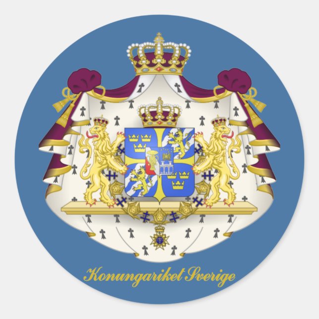 Swedish Coat of Arms Classic Round Sticker (Front)