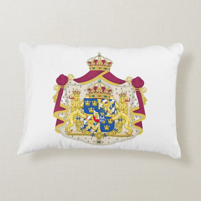 Swedish Coat of Arms Decorative Cushion (Back)