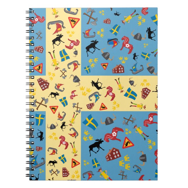 Swedish culture items with flag spiral notebook (Front)