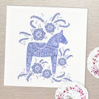 Swedish Dala Horse Blue and White