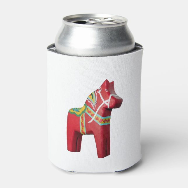 Swedish Dala Horse Can Cooler (Can Front)