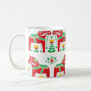 Swedish Dala Horse: Folk Art Coffee Mug