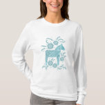 Swedish Dala Horse Green and White T-Shirt<br><div class="desc">A traditional Swedish Dala Horse illustration in teal green. Perfect for Vikings.</div>