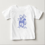 Swedish Dala Horse Indigo Blue Baby T-Shirt<br><div class="desc">A traditional Swedish Dala Horse illustration in periwinkle blue.
Perfect for tiny Vikings.</div>