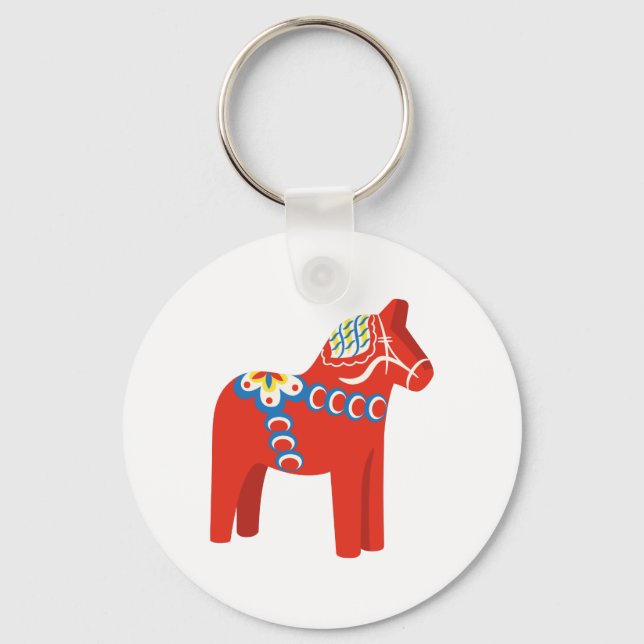 Swedish Dala Horse Key Ring (Front)