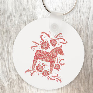 Swedish Dala Horse Key Ring