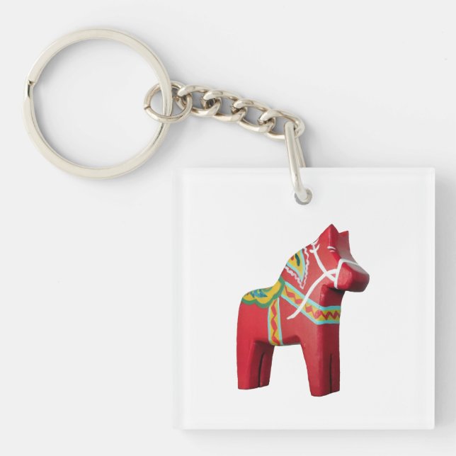 Swedish Dala Horse Key Ring (Front)