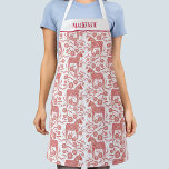 Swedish Dala Horse Pattern Personalised Apron<br><div class="desc">A pretty traditional Swedish Dala Horse pattern in red and white.
Change or remove the name to customise.  Original art by Nic Squirrell.</div>