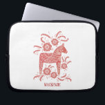 Swedish Dala Horse Personalised Laptop Sleeve<br><div class="desc">A traditional Dalecarlian Horse from Sweden.
Remove or change the name to customise.</div>