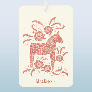 Swedish Dala Horse Personalised Red Car Air Freshener