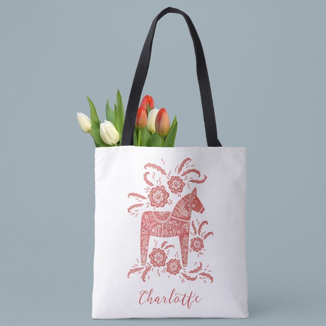 Swedish Dala Horse Personalised Tote Bag (Creator Uploaded)